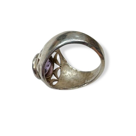 Vintage Sterling Silver Ring Amethyst Size 8.25 - Picture 6 of 8